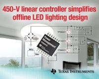 TI - 보다 간편한 오프라인 LED 조명 설계를 위한 신제품 450V 선형 컨트롤러 출시