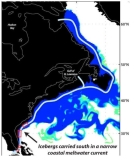 플로리다 주까지 표류하는 빙산의 융해에 대한 새로운 기후 모델 예측
