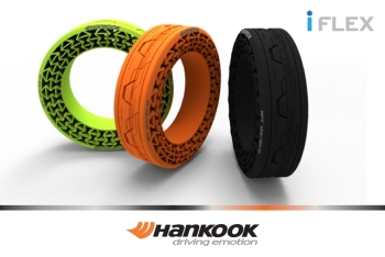 공기 없이 달리는 미래형 타이어로 고속주행 성공