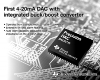 TI, 단일 전력공급으로 동작하는 통합 벅/부스트 컨버터를 갖춘 업계 최초의 4~20mA DAC 출시