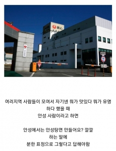 지역에서 유명한 음식 물어볼 때 안성 사람으로써 분한 이유