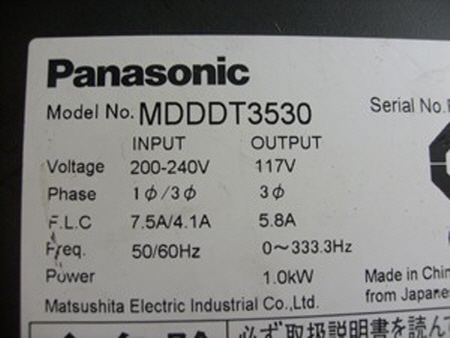 파라소닉 서보팩(MDDDT3530/5540)