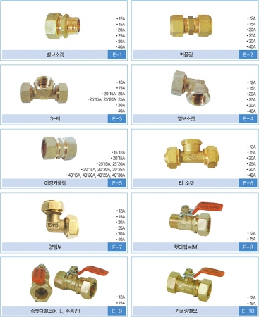 E-폴리에틸렌관(X-L),복합관,주름관 이음쇠