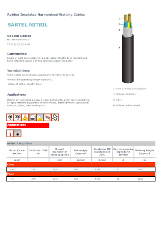 Rubber Insulated Harmonized Welding Cables
