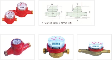 온수용 수도미터
