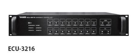 랙방송설비 ECU-3216 비상패널 및 리모트 마이크 연결 우선순위 방송 제어