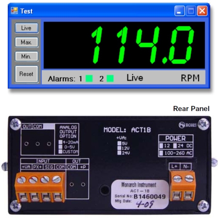 설치형타코메타(Programmable Panel Tachometer)ACT-1B/4-20mA