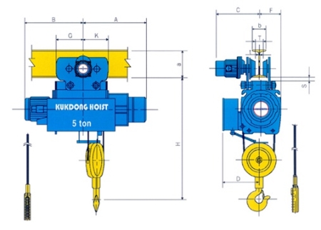 와이어호이스트(1t~5t) 모노레일타입 반도ENG