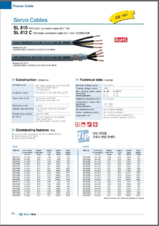 SAB SL 810 / SL 812 C ; PVC 모터 공급 케이블