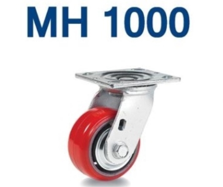 중량용바퀴, 중하중용 소폭캐스터, 적색주물우레탄, 흑색고무, 주원캐스터