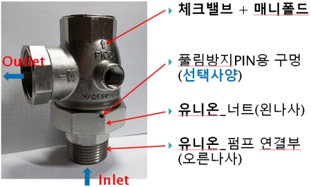 일체형5구체크밸브