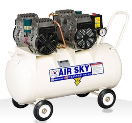 S4-50-4 에어스카이 콤프레샤, 오일레스AC-연구실, 실내작업용, 오일레스DC-렉카차량, 건설중장비용, 한신