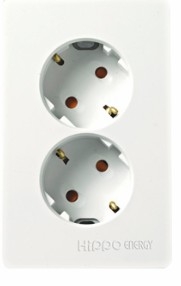 둥근형 접지 매입 2구 콘센트