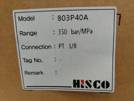 접점식 압력게이지  MODEL : 803P40A RANGE : 350bar  CONNECTOIN : PT 3/8"