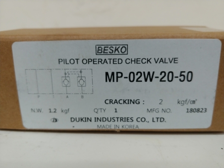 PILOT CHECK VALVE  MP-02W-20-50 (BESKO)