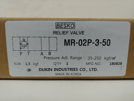 RELIEF VALVE  MR-02P-3-50 (BESKO)