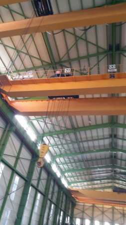 DOUBLE CRANE | 천정크레인50톤, 20톤 폭23m호이스트반도