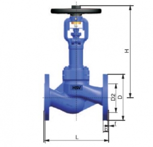 DIN LONG BONNET BELLOWS SEALED GLOVE VALVE