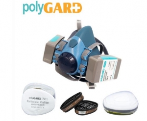 방독마스크세트(실리콘액상 750X 반면형) KCS안전인증 농약살포 도장 도색 페인트 에폭시 작업 정화통 필터 마스크 방독면 패키지 세트