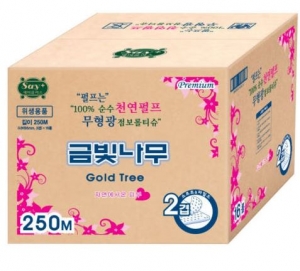 금빛나무 골드트리 점보롤 250m 천연펄프 점보화장지 2겹 16롤 국내생산 광진산업