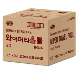 산업용 와이퍼롤 KJR2506 롤 6겹 250M 와이퍼올 국내생산 광진산업 흡착포